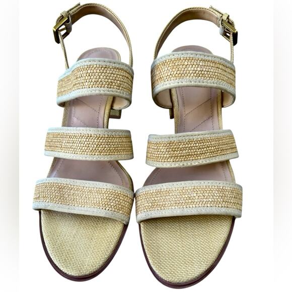 NWOT Franco Sarto Buco Raffia Heeled Sandal in Natural – Sz 11M - Picture 6 of 7